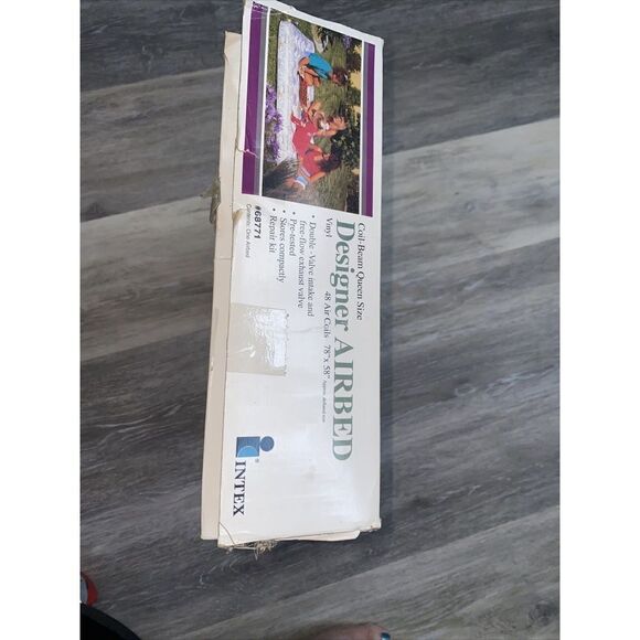 Vintage Intex Comfort Rest DESIGNER Air Bed 78”x 58” Mattress CREAM Flower RARE - Picture 6 of 12